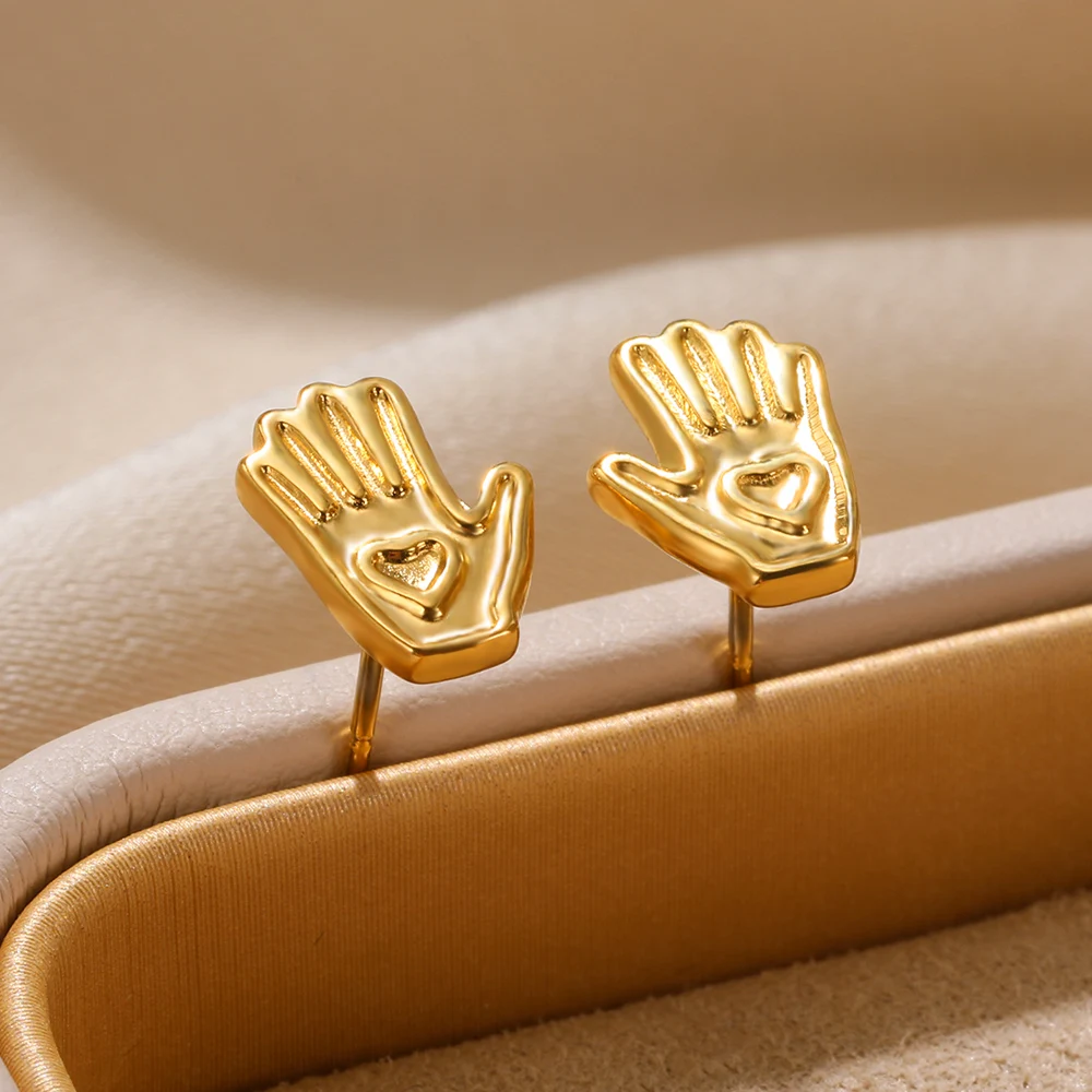 

PVD Plating Stainless Steel Earrings For Women 18K Gold Color Heart Earring Cute Hypoallergenic Jewelry Anniversary Gift New