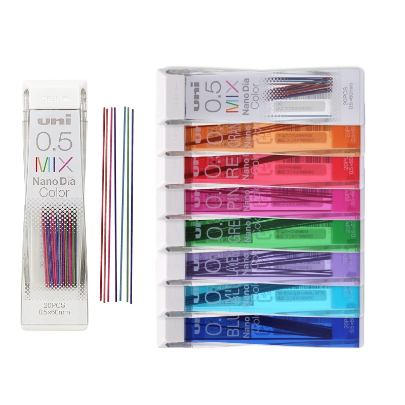 1 X Japan Writing Drawing Colored Mechanical Pencil Graphite Leads 0.5/0.7mm Office School Supply