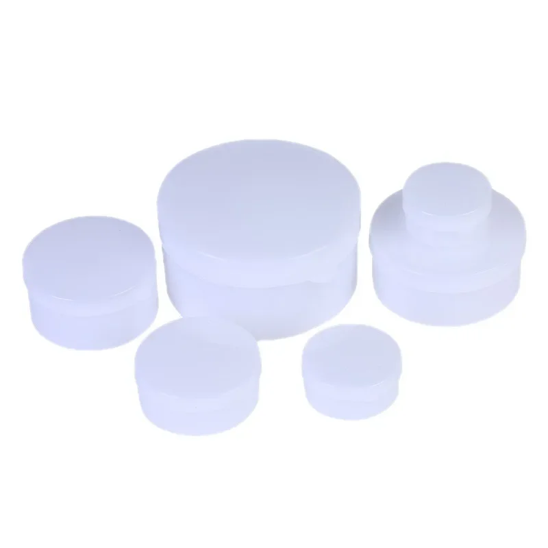 

5Pcs 5g-100g White Plastic Cosmetic Jars Sample Pot Empty Refillable Travel Container For Lip balm Creams Lotion Eye Shadow