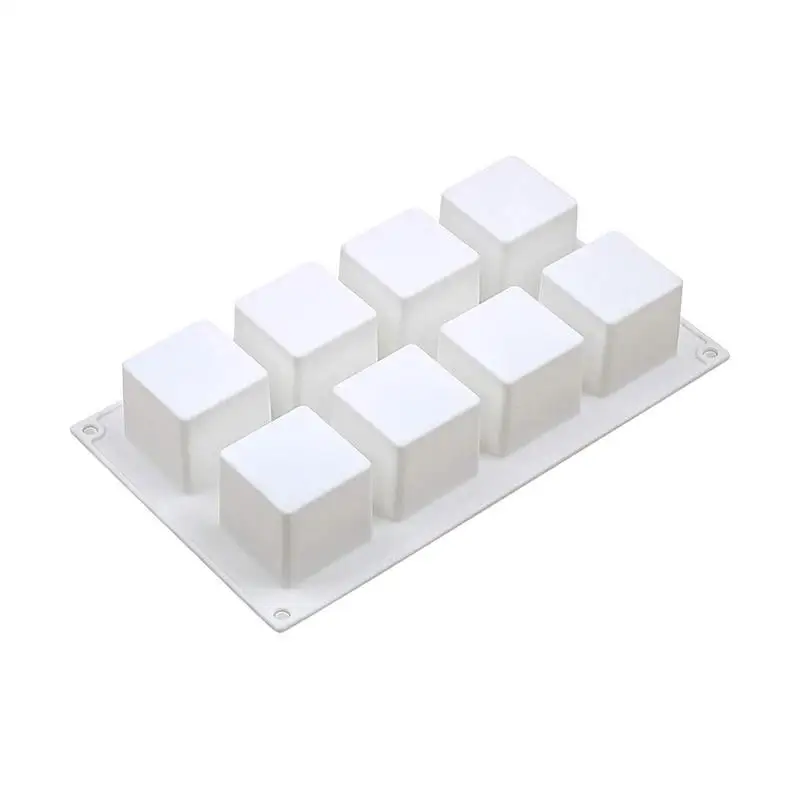 

Square Chocolate Mold 8-Cavity Soap Molds For Soap Making Silicone Cake Pan For Baking Cupcake Cheesecake Cornbread Cube Mold