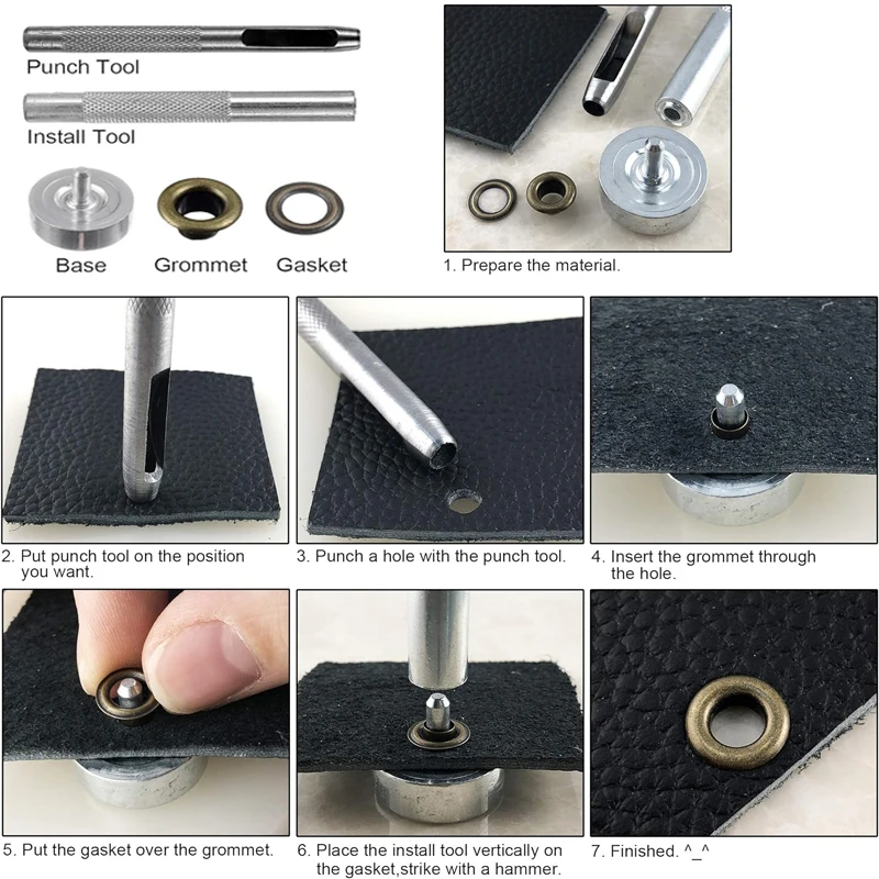 1-80 шт. медные серебряные металлические люверсы с люверсами набор инструментов