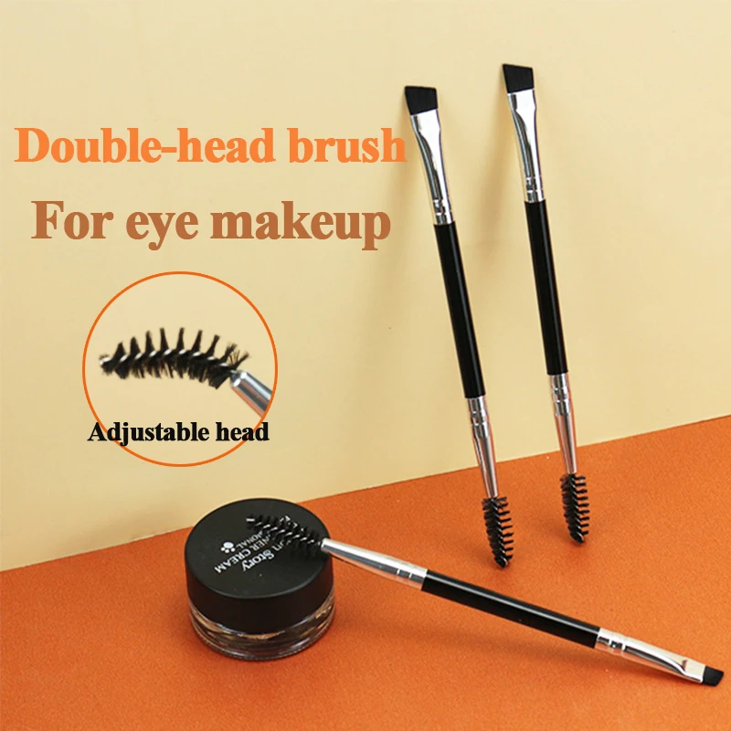 

2pcs/set Double-headed Brow Contour Brush Eyebrow Comb Eyebrow Eyeliner Brush Small Angled Eyebrow Liner Brush Women Makeup Tool