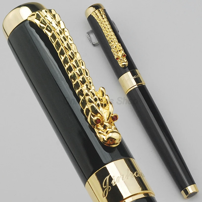

Jinhao 1200 Metal Black Dragon Clip Fountain Pen 0.7mm Medium Nib Professional Office Stationery Writing Accessory