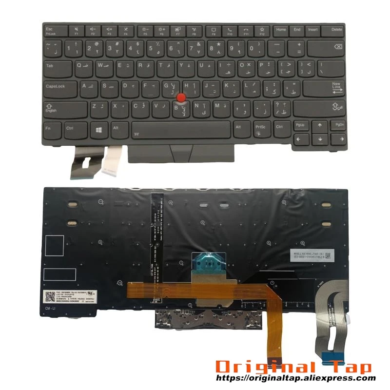 Клавиатура ARA с арабской подсветкой для Lenovo Thinkpad T14 P14s Gen 2 5N21B08345 5N21B08382