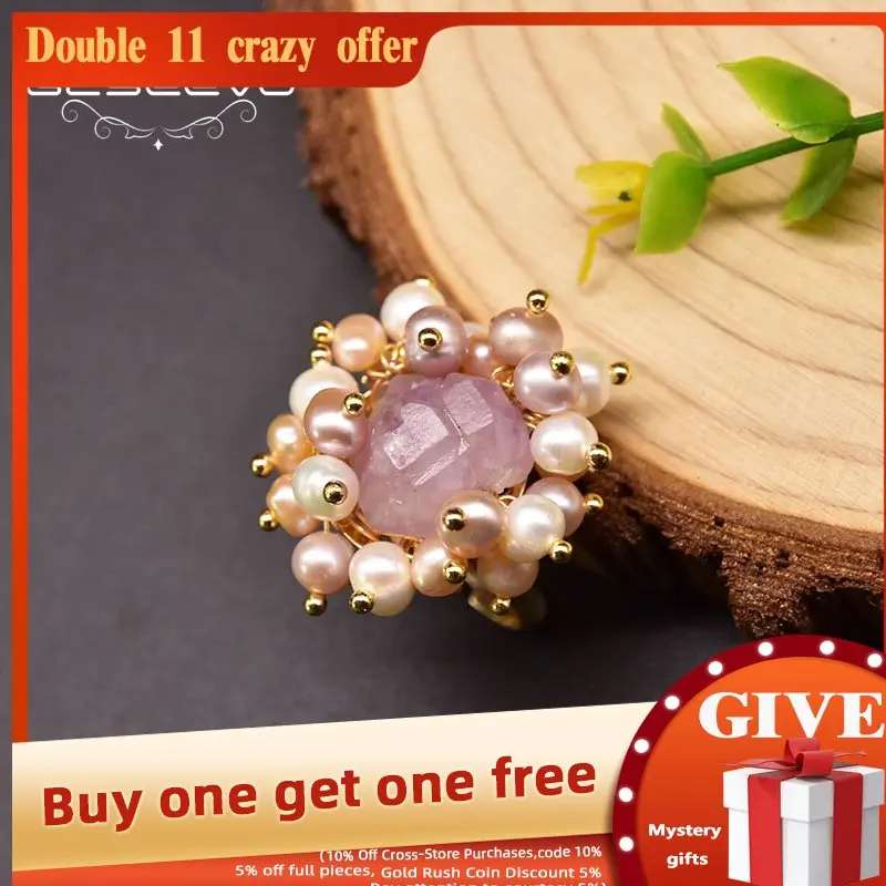 

Кольцо GLSEEVO на палец с фиолетовым кристаллом регулируемое элегантное женское свадебное Ювелирное Украшение с жемчугом GR0274