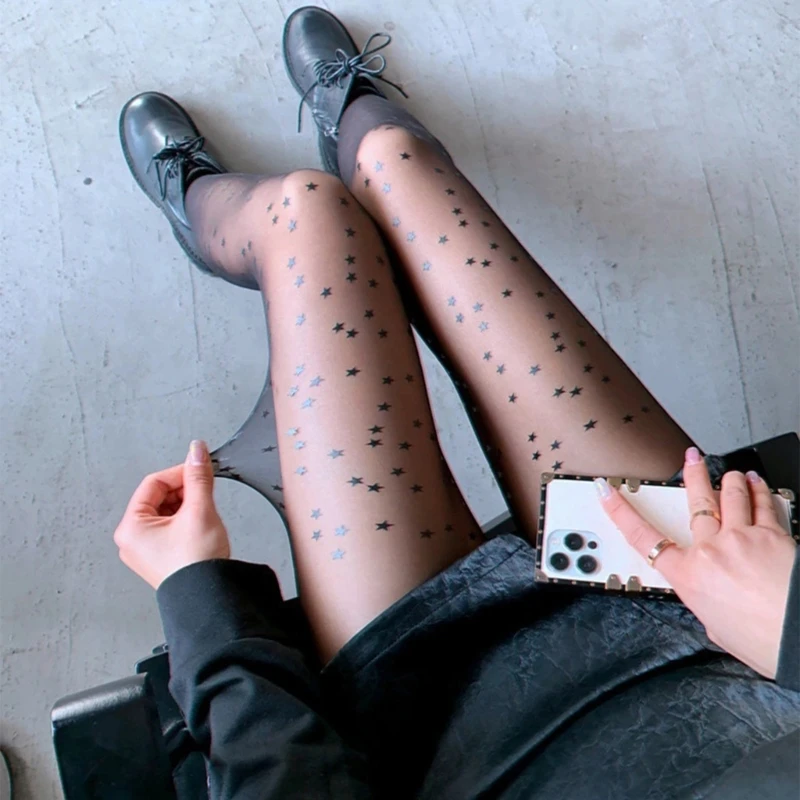 

Пикантные Гладкие Бесшовные колготки-колготки с высокой талией колготки женские чулки колготки с принтом звезд нижнее белье костюм