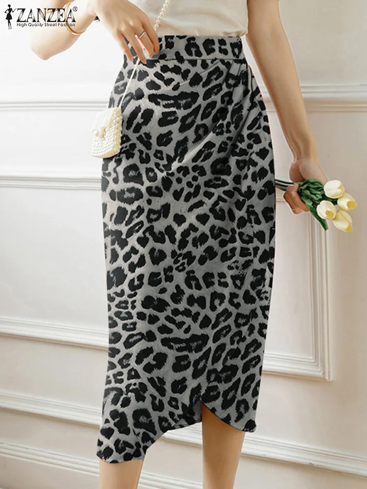 Юбка-миди ZANZEA женская с высокой талией повседневная облегающая Сексуальная