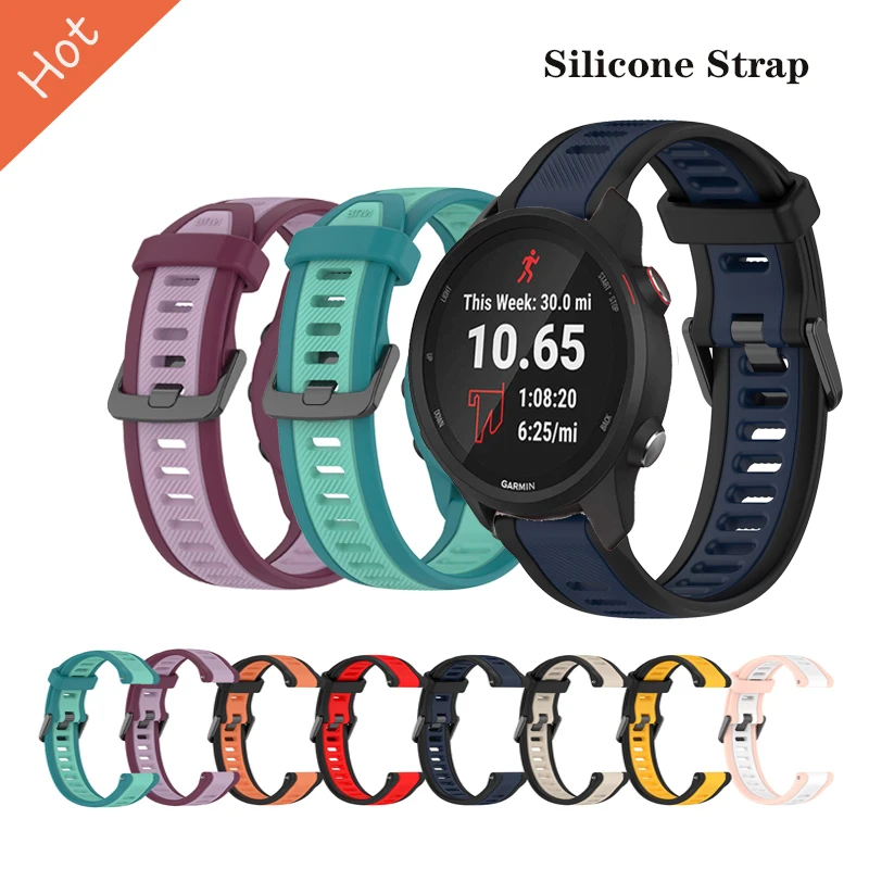 Новый Регулируемый силиконовый ремешок 20 мм для Garmin Forerunner 645 245 55 158 165 музыка/Vivoactive