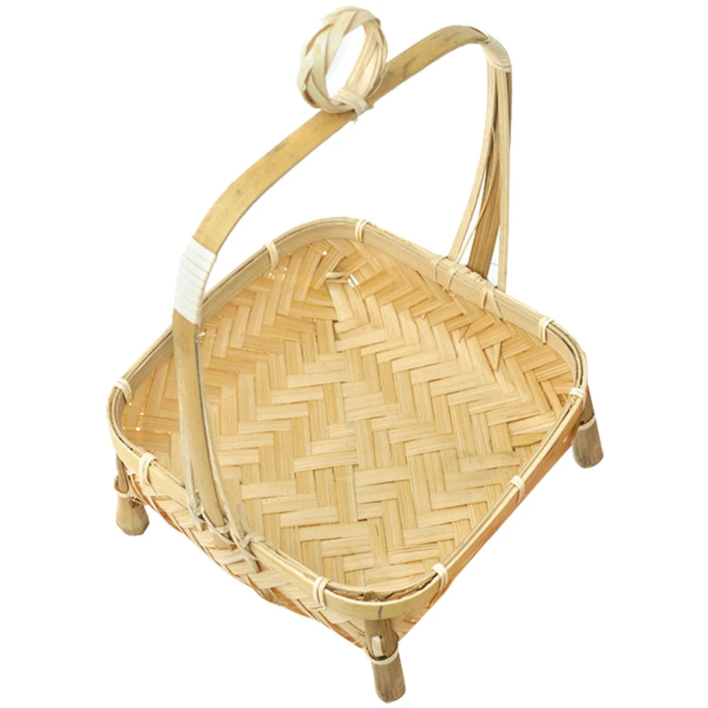 

Basket Holder Fruit Flower Woven Vegetable Hand Basketspicnic Container Weaving
