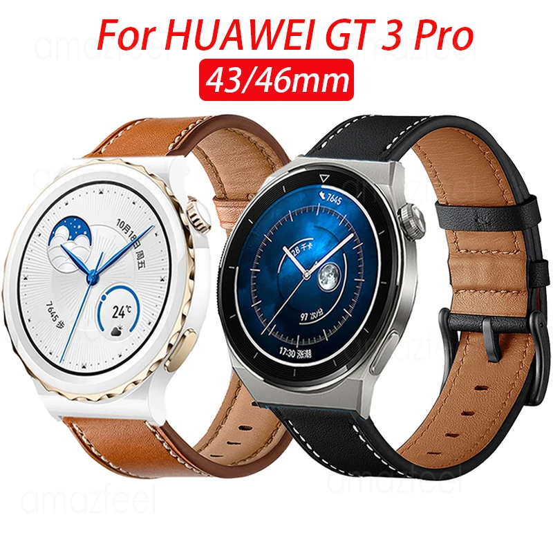 

Ремешок кожаный для Huawei Watch GT 3 Pro, браслет для смарт-часов Huawei Watch GT 3/2 42 мм 46 мм GT 2 Pro, 20 мм 22 мм
