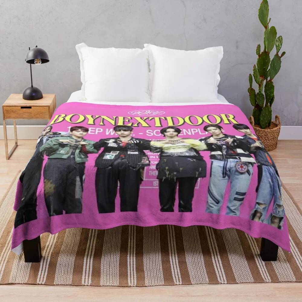 BOYNEXTDOOR розовый милый концепт KPOP плакат группы мальчиков JAEHYUN SUNGHO RIWOO TAESAN LEEHAN WOONHAK.