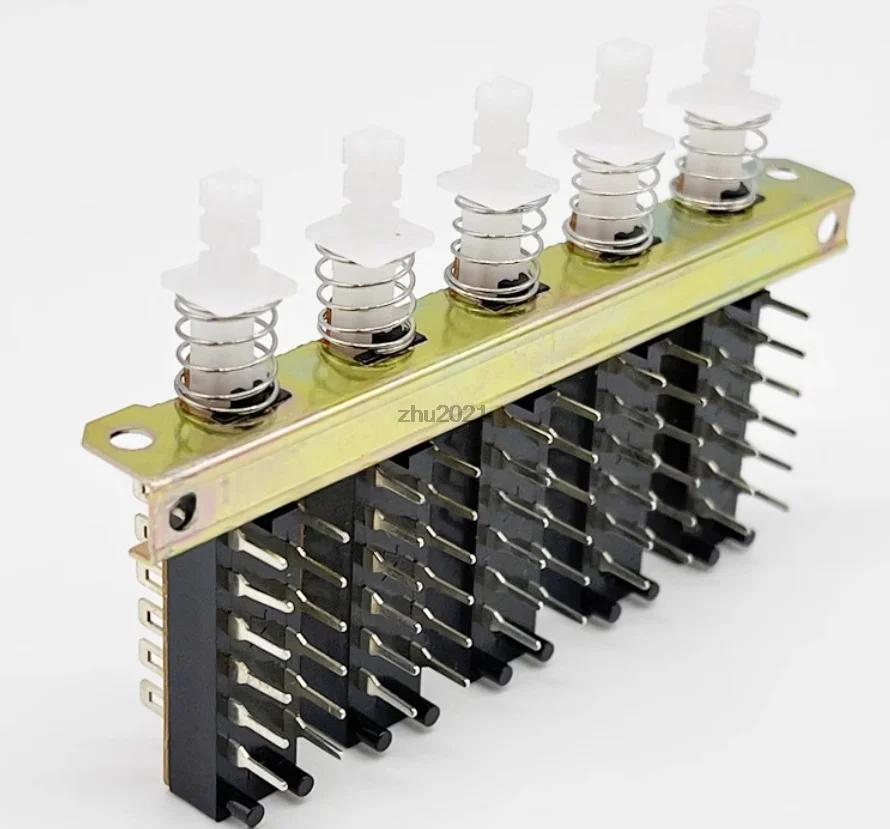 T18 2x4x5P Прямой переключатель фортепиано 12-контактный пятипозиционный блокирующий