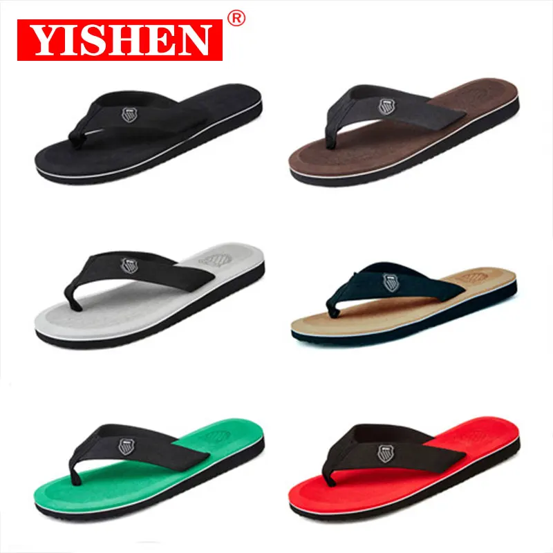 

YISHEN Flip Flop Men Sandals Flats Arch Support Slide Sandals For Men Slippers Cushion Footbed Tongs Summer Outdoor Casual Shoe