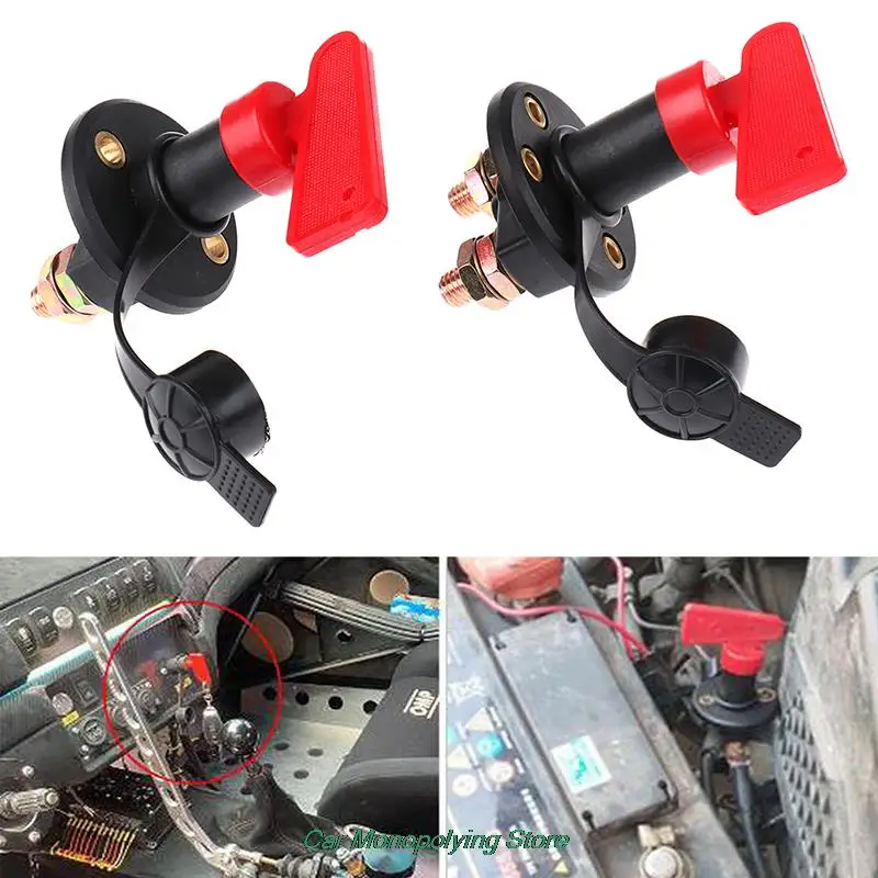 

12V 24V Battery Disconnect Red Key Cut Off Main Kill Switch for Car Truck Boat