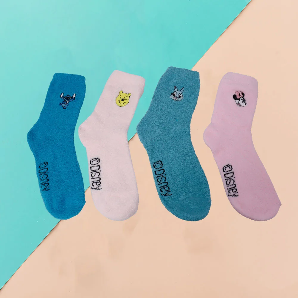 Женские бархатные носки с вышивкой Микки