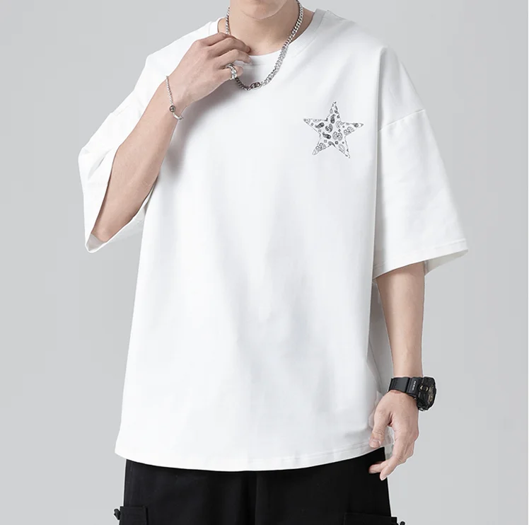

M5748 Short-sleeved t-shirt men's summer tide brand men's clothing printing loose t-shirt