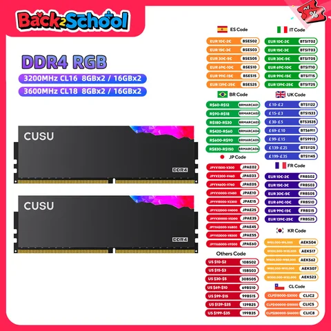 CUSU RGB DDR4 оперативная память 8ГБ/16ГБ