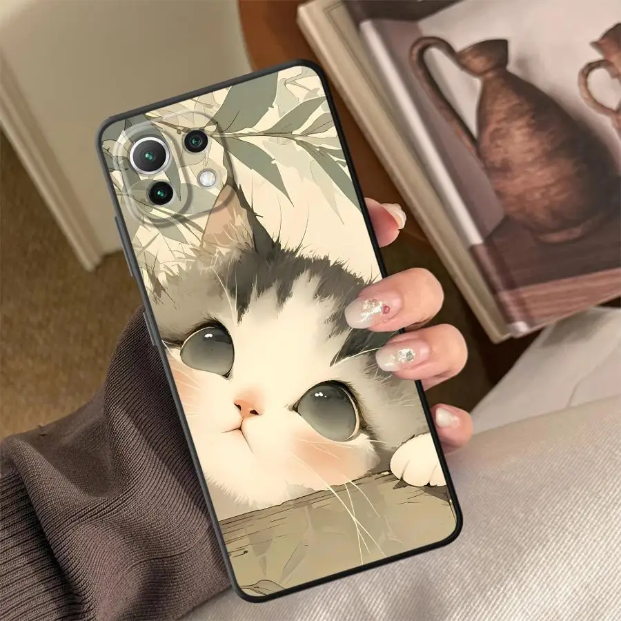 Фото Чехол для телефона Pure Lovely Cat Funda для Xiaomi Mi 12 12T Pro 11 10T 11T 13 Lite 14 12X №5