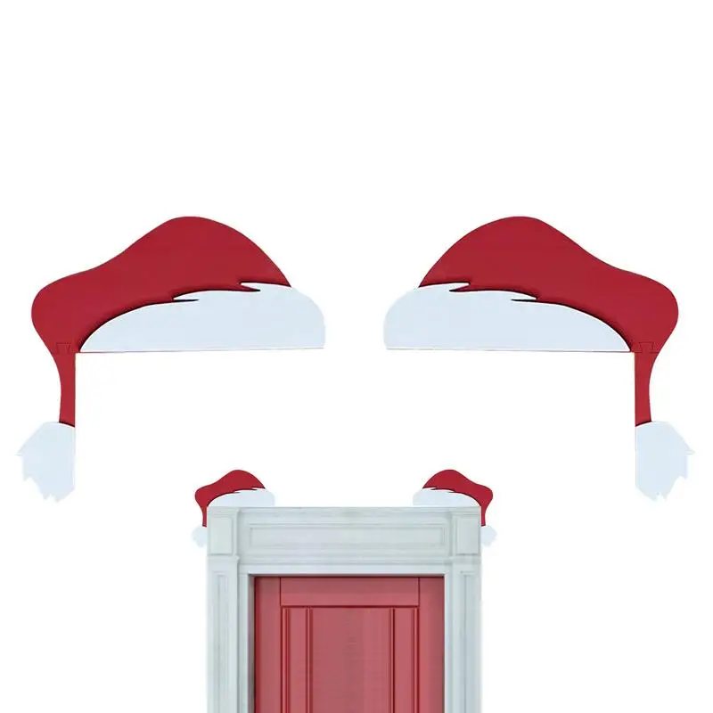 

Забавная дверная рама, Рождественский Декор, креативная деревянная дверная угловая вешалка, я видел эту дверь, Забавный Снеговик, Санта, шляпа, дверной уголок