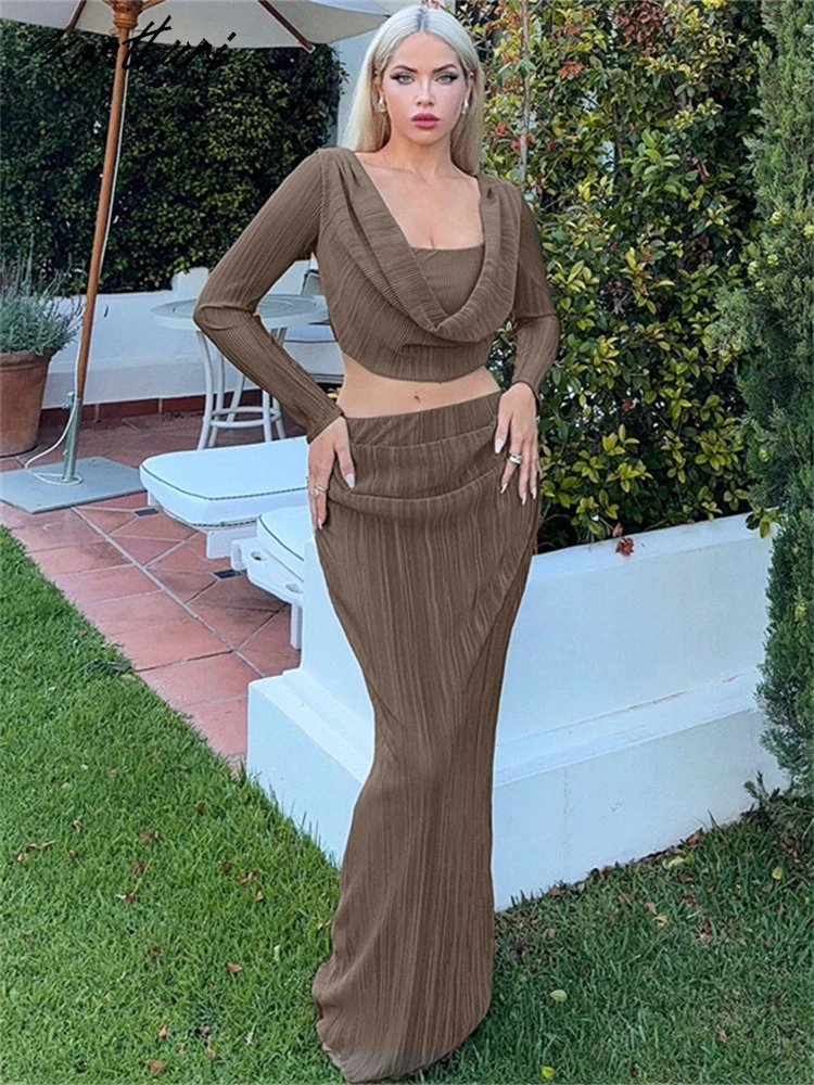 Kontturi летний повседневный комплект из двух предметов в рубчик Женская одежда