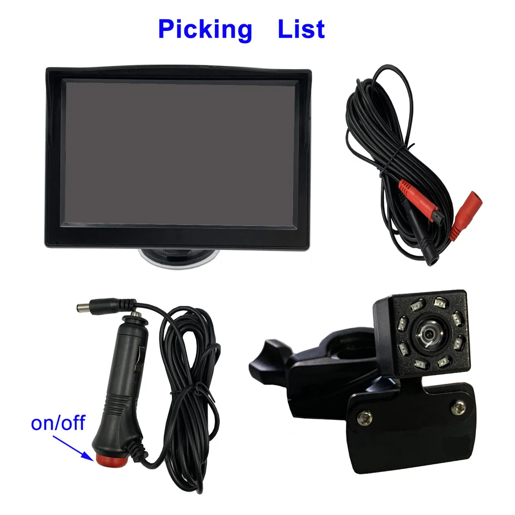 

Baby 5 Inch HD Car Rear View Monitor Reversing HD Display With 360 Rotatable Night Vision Backup Rearview Camera For Vehicle