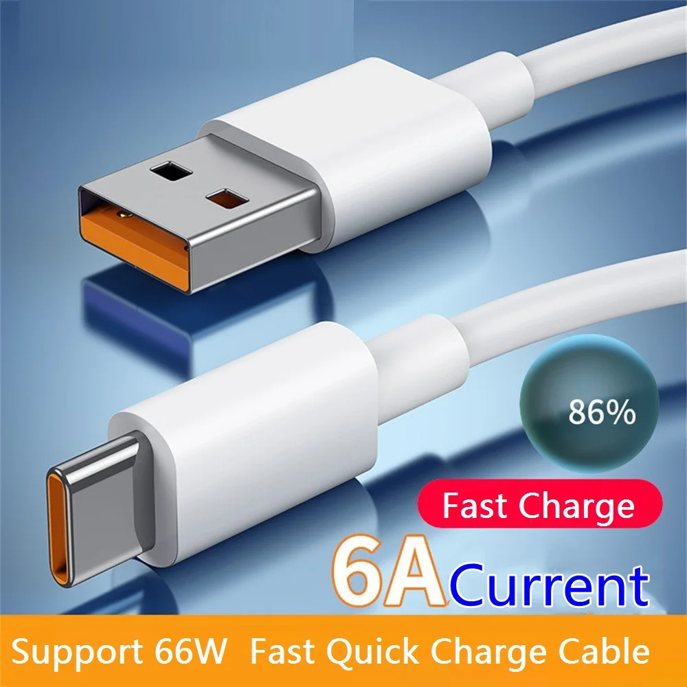 

20pcs/lot 6A 66W 1M 3ft USB Type C Super Fast Charger Cable For Samsung s10 s20 s21 Huawei Mate 40 50 Xiaomi Android phone pc