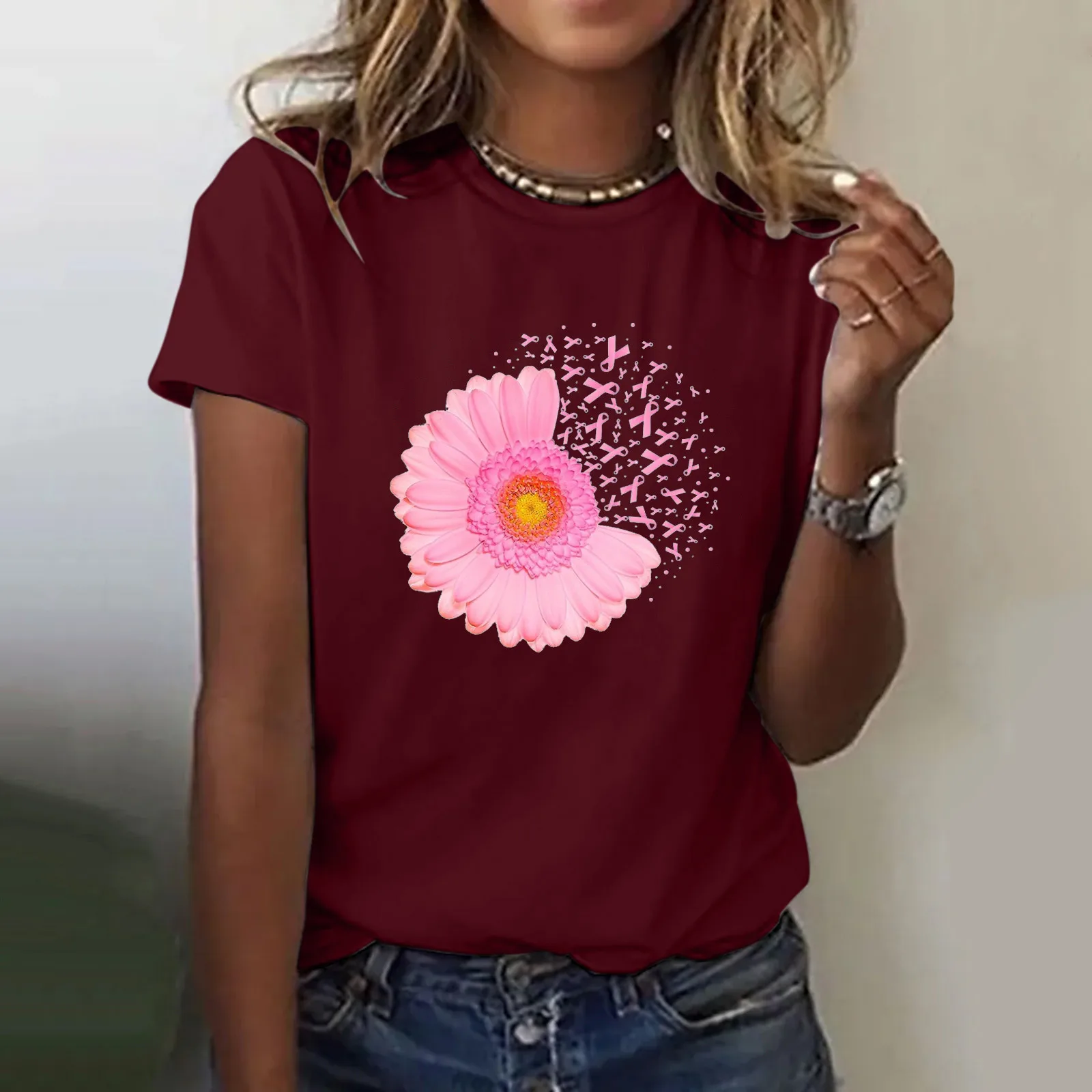 Футболка с принтом Предотвращение рака груди