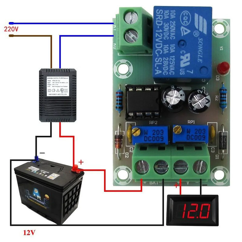

12V/24V 6-60V AC 220V CNC Battery Charging Control Board Charger Power Supply Switch Module XH-M601 XH-M602 XH-M603 XH-M604