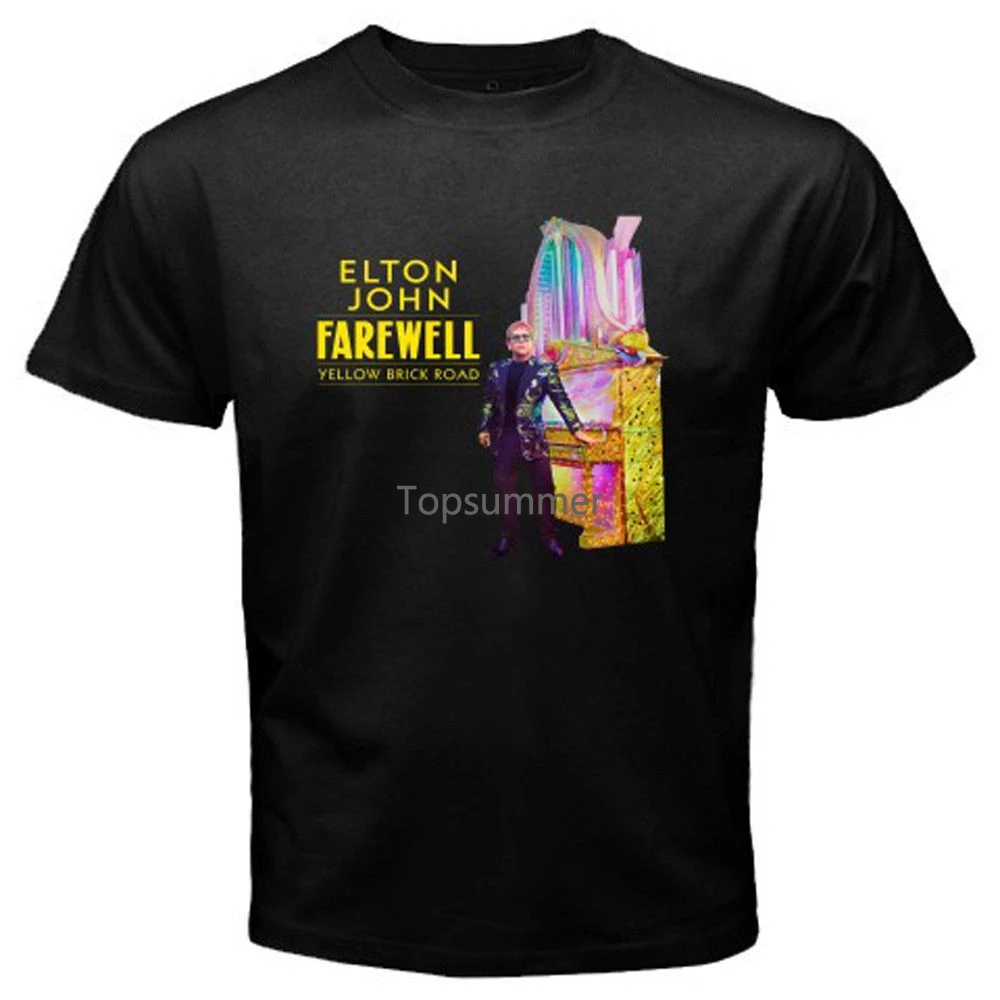 

Elton John Farewell Yellow Brick Road Men'S Black T-Shirt Size S-3Xl 2018 Latest Men T Shirt Fashion Fashion