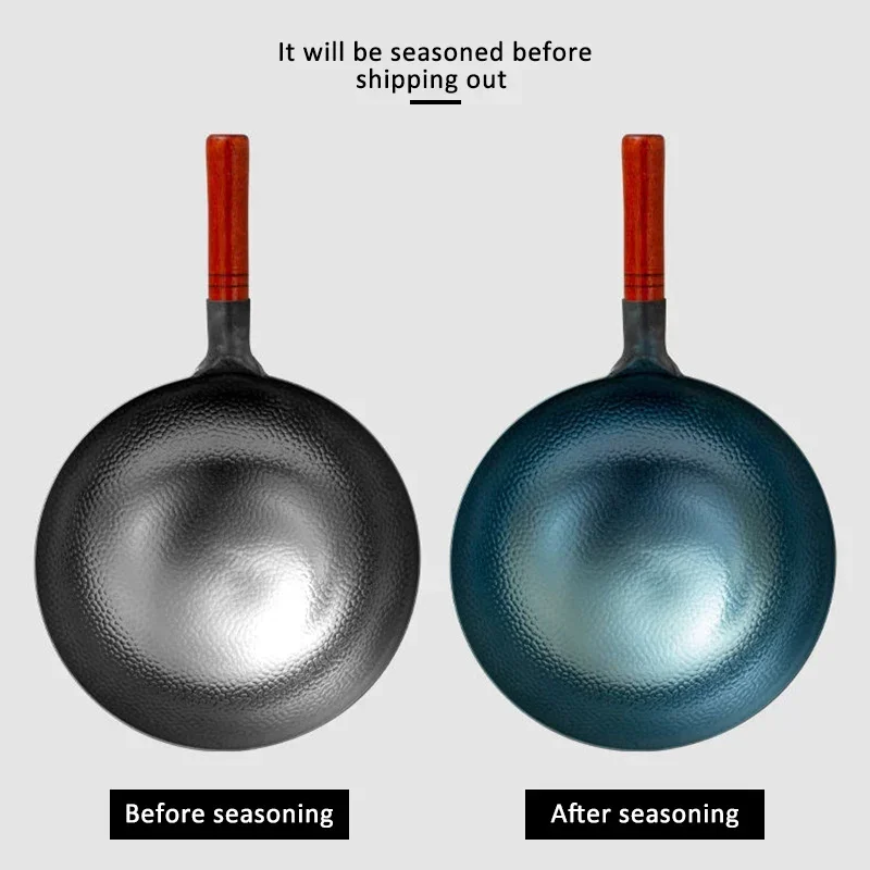 Традиционная железная вок ручной работы настоящая молотковая ВОК традиционная