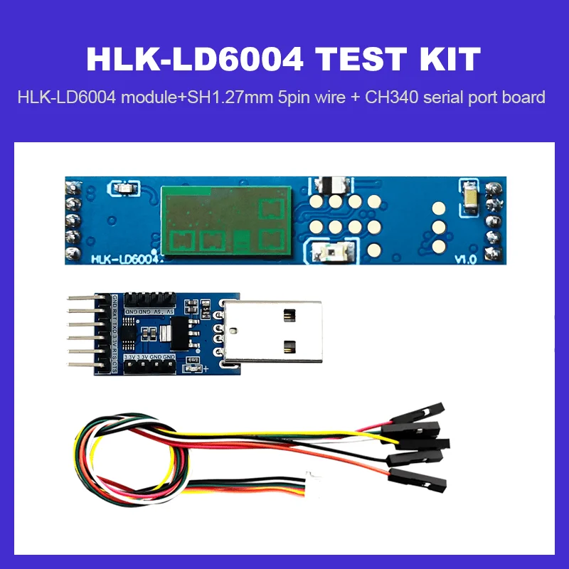 Фото Hi-link 60G Высокоточный миллиметровый радар LD6004 Многоцелевой 3D радар присутствия человека Модуль тестовой платы №1