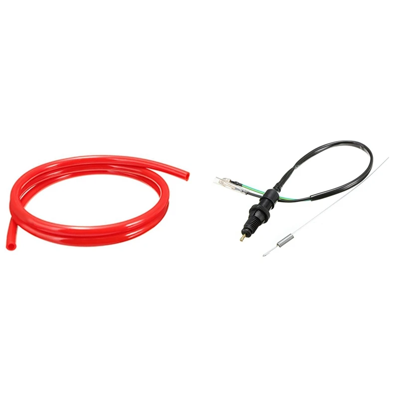 

1 Pcs 3.2FT Motorcycle Fuel Oil Delivery Tube Hose & 1 Pcs Motorcycle Bike Rear Brake Stop Light Switch + Spring