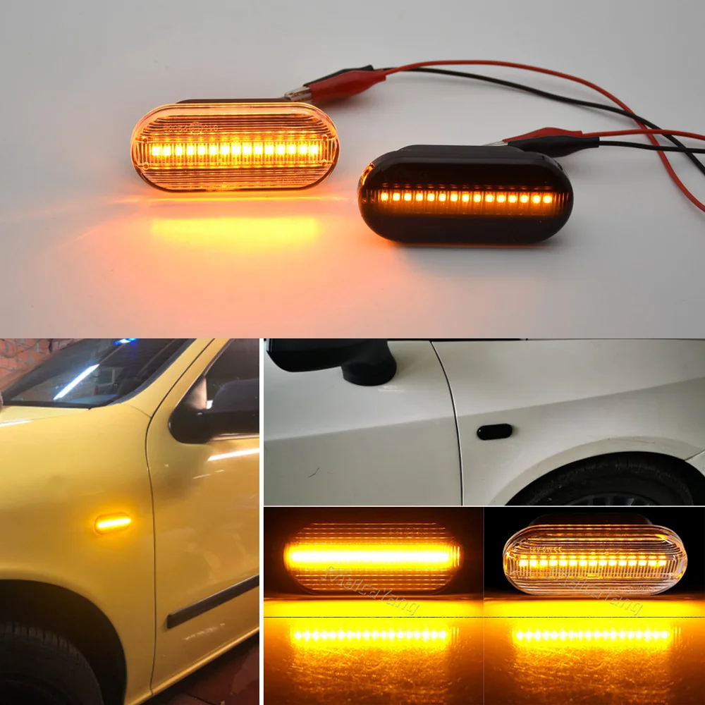 2pcs Dynamic Blinker LED Turn Signal Light Side Marker Indicator Lamp For SEAT Ibiza 6L Cordoba Toledo Leon 1M Skoda Octavia