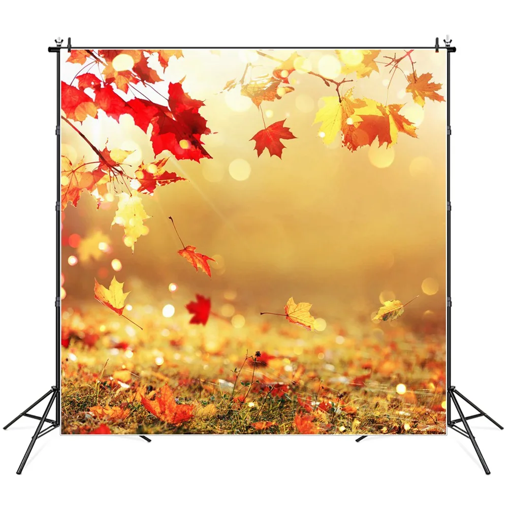 

Фон для детской фотосъемки с красными увядшими кленовыми листьями
