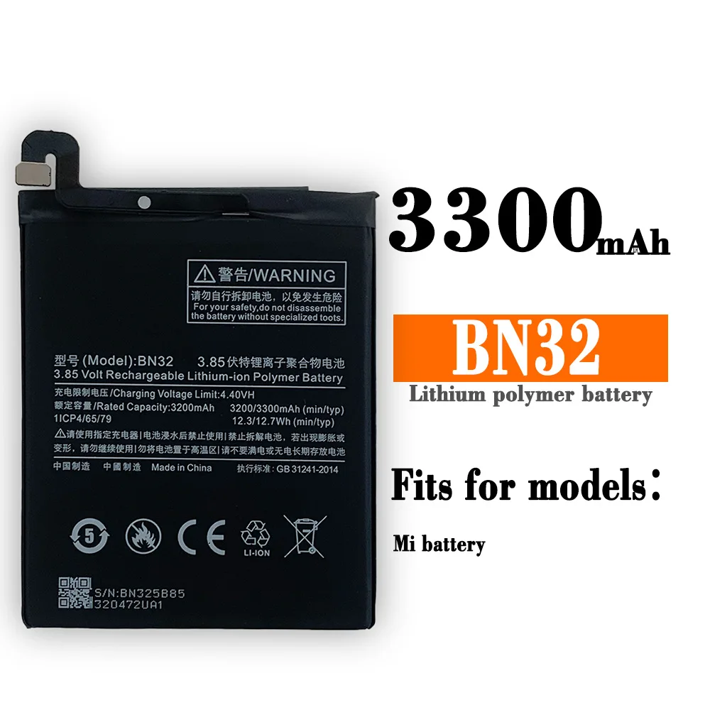 

100% New Replacement Battery BN32 Phone Battery For Xiao Mi BN32 3300mAh Orginal Replacement Battery Lithium Battery