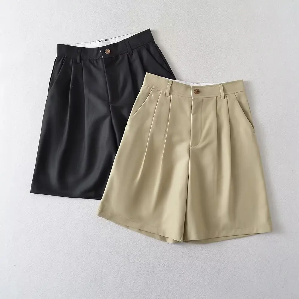 Jenny&Dave Casual Cargo Shorts Loose Bermuda Women For Summer Fashion Ladies Commuter Harem Shorts