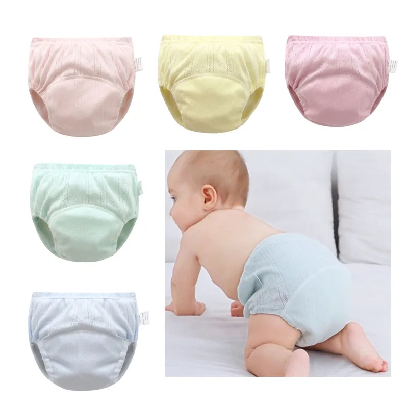 25pcs/Lot GauzeTraining Pants Baby Shorts Solid Color Washable Underwear Boy Girl Cloth Diapers Reusable Nappies Infant Panties