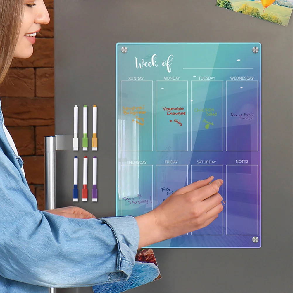 

Magnetic Whiteboard Clear Dry Erase Fridge Walls Weekly Acrylic Force To-do-list Planner Office