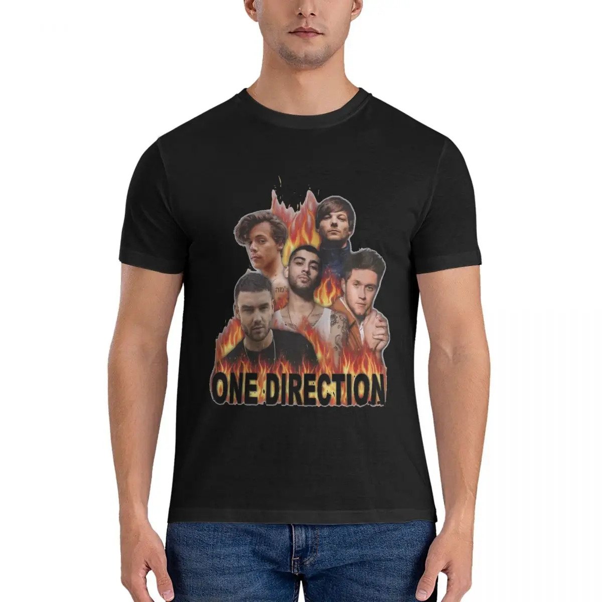 Direction Flame T Shirts Men Cotton T-Shirts Round Neck Liam Payne Tees Short Sleeve Clothing gift official-website tops fugees