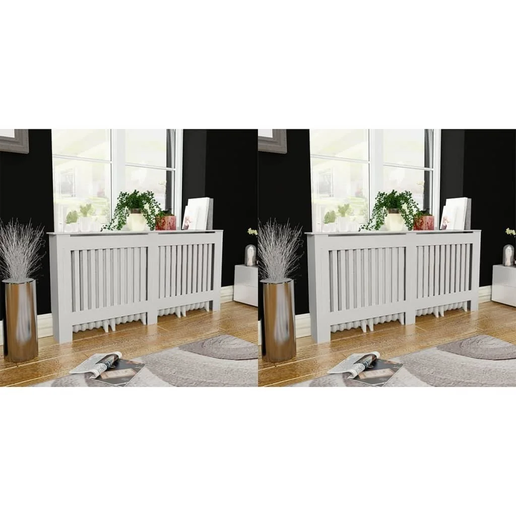 

Radiator Covers 2 pcs White MDF 67.7"