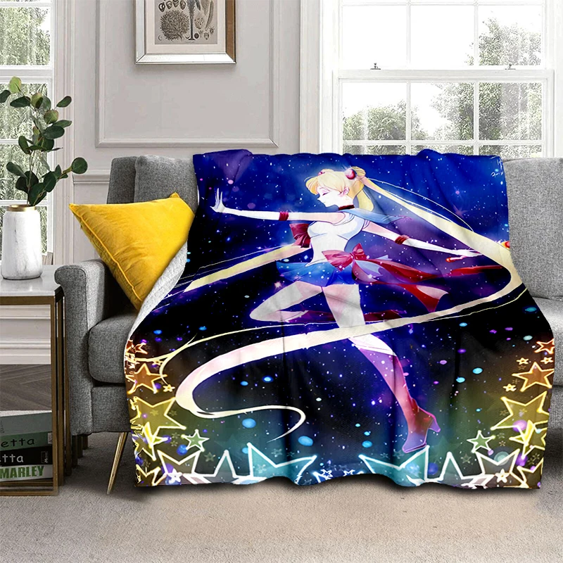 

Sailor Moon Anime Fashion Cartoon monster Flannel Fluffy Fleece Throw blanket Children and adult Gift Sofa Travel Camping
