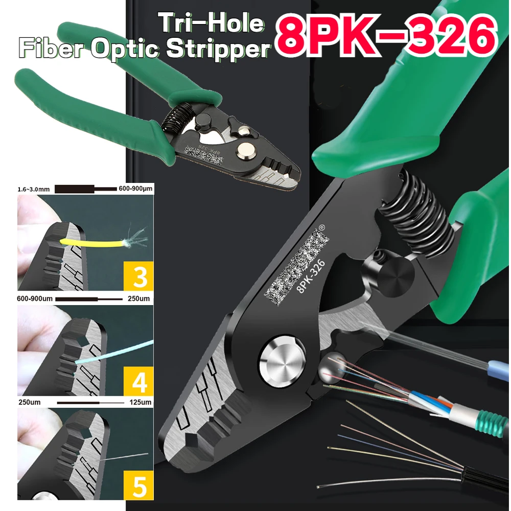 Плоскогубцы для зачистки волокон 8PK-326 Pro Стриппер волоконно-оптических кабелей с