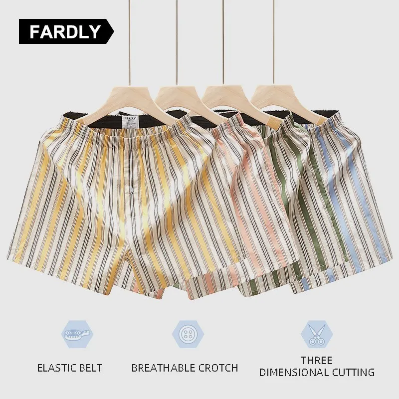 4pcs Boxer Shorts Men's Panties Homme Underpants Boxershorts Underwear Striped 100% Cotton Brand Male Arrow Pants boxers