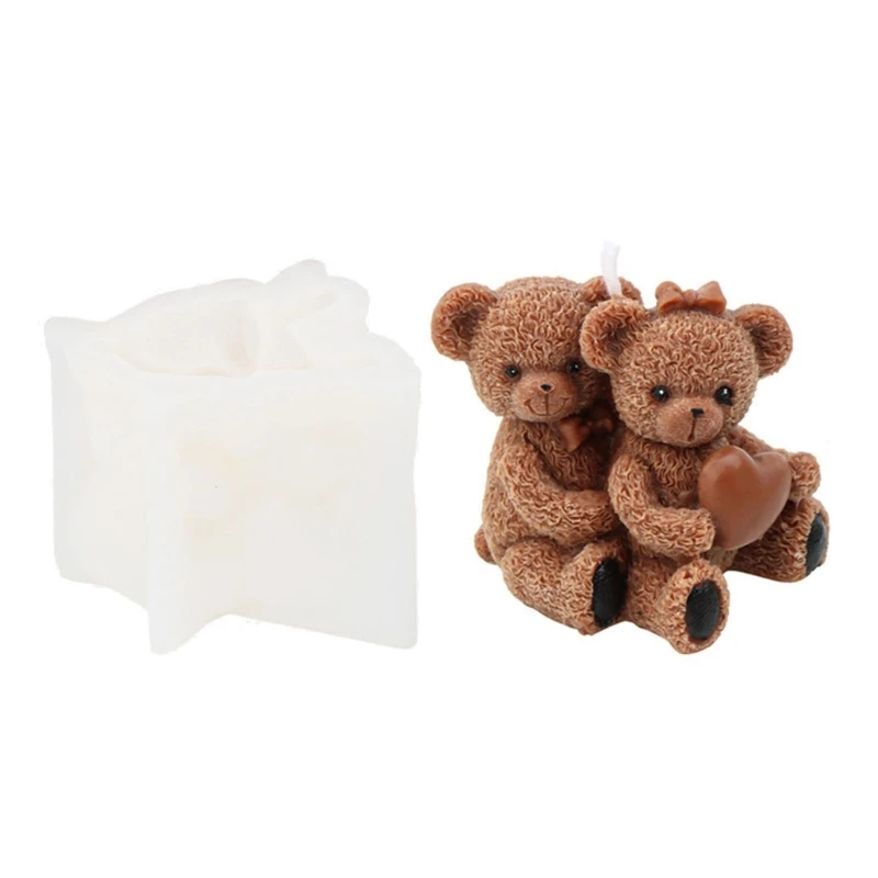 

3D Bear Shaped Candle Molds DIY Scented Soap Plaster Making Mould Fondant Chocolate Cake Tools Ornaments Silicone Moulds