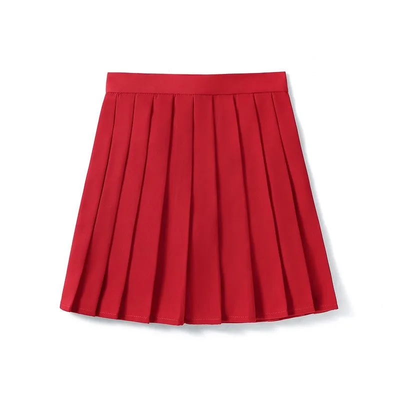 

Color Pleated Skirt Women New Thin A-line Skirt High Waist Skirt Show Thin Campus Style