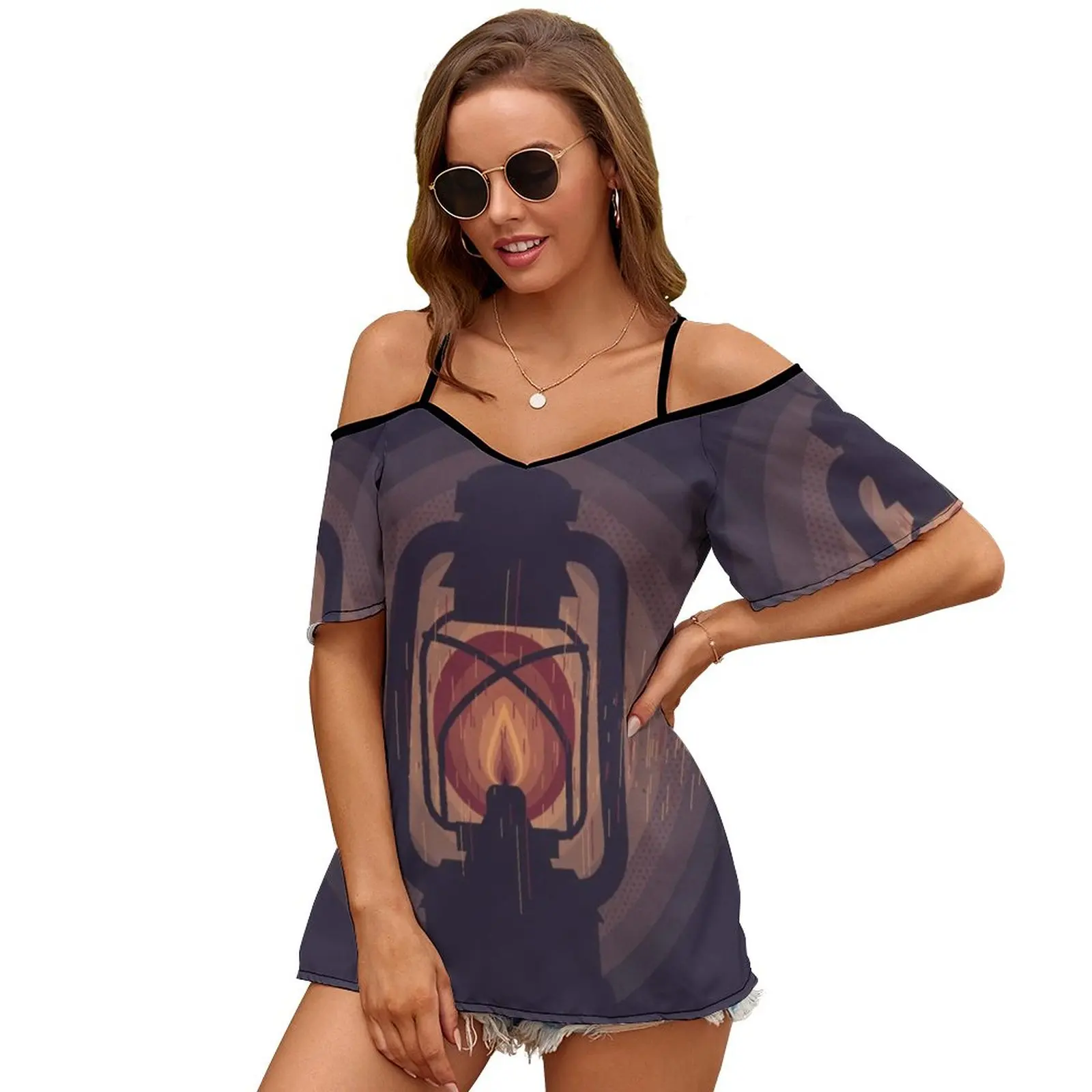 Женская футболка на молнии с принтом масляной лампы сексуальные винтажные