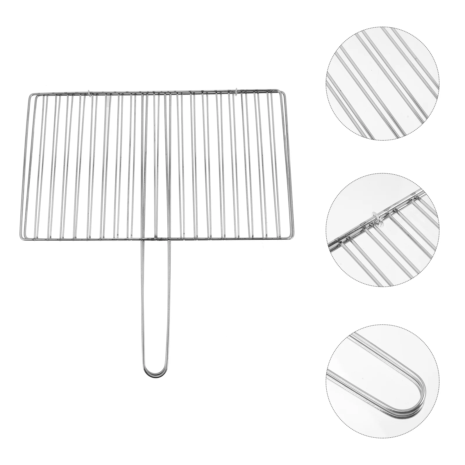 

Grilled Net Fish Baskets Vegetable Rack Camping Grilling Clip Mesh Stainless Steel