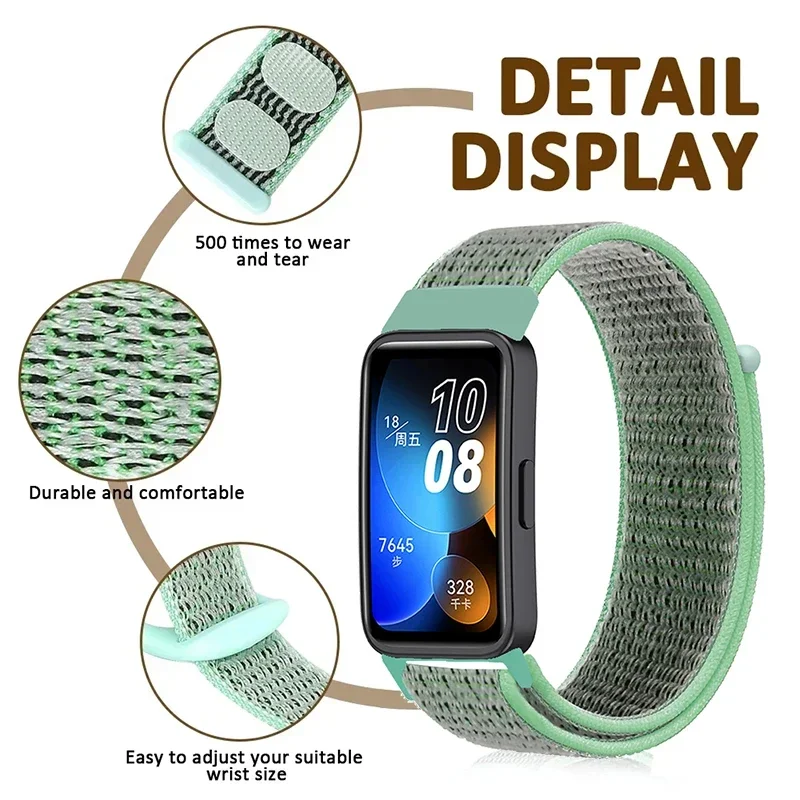 Фото Нейлоновый ремешок-петля для смарт-часов Huawei Band 10 9 8, сменный браслет-ремешок для Huawei Band 10, спортивные аксессуары для запястья №2