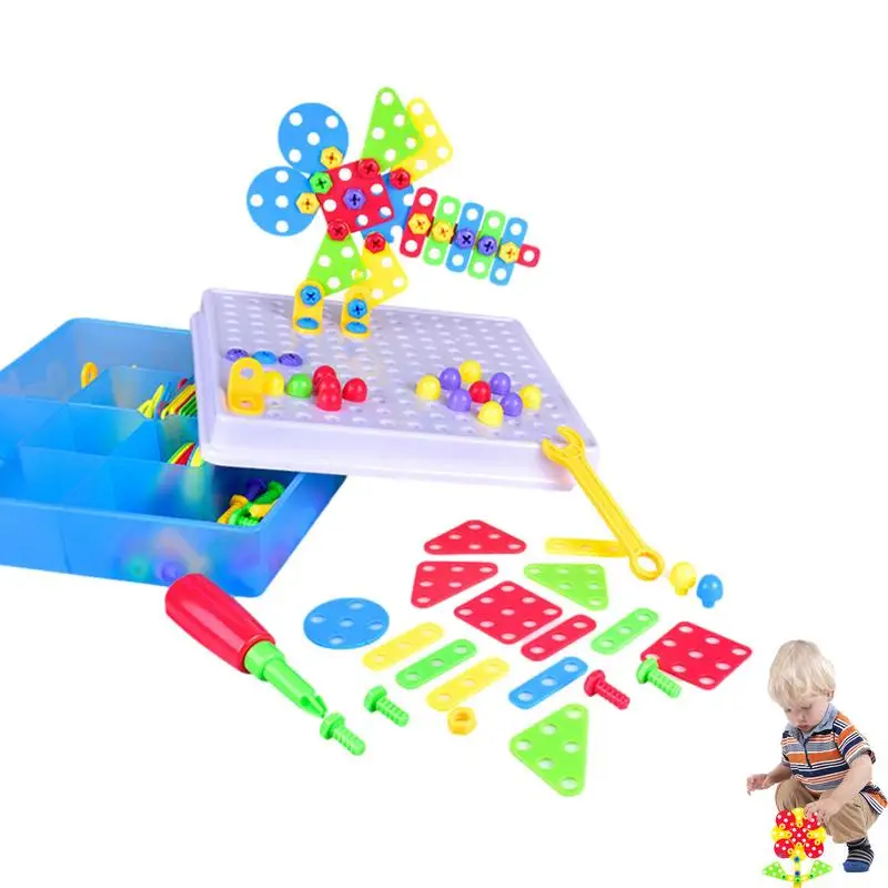 

Kids Drill Toy Set Drill Toy Screwdriver Construction Puzzles Kid Creative Engineering Building Kits With Screwdriver Peg Board
