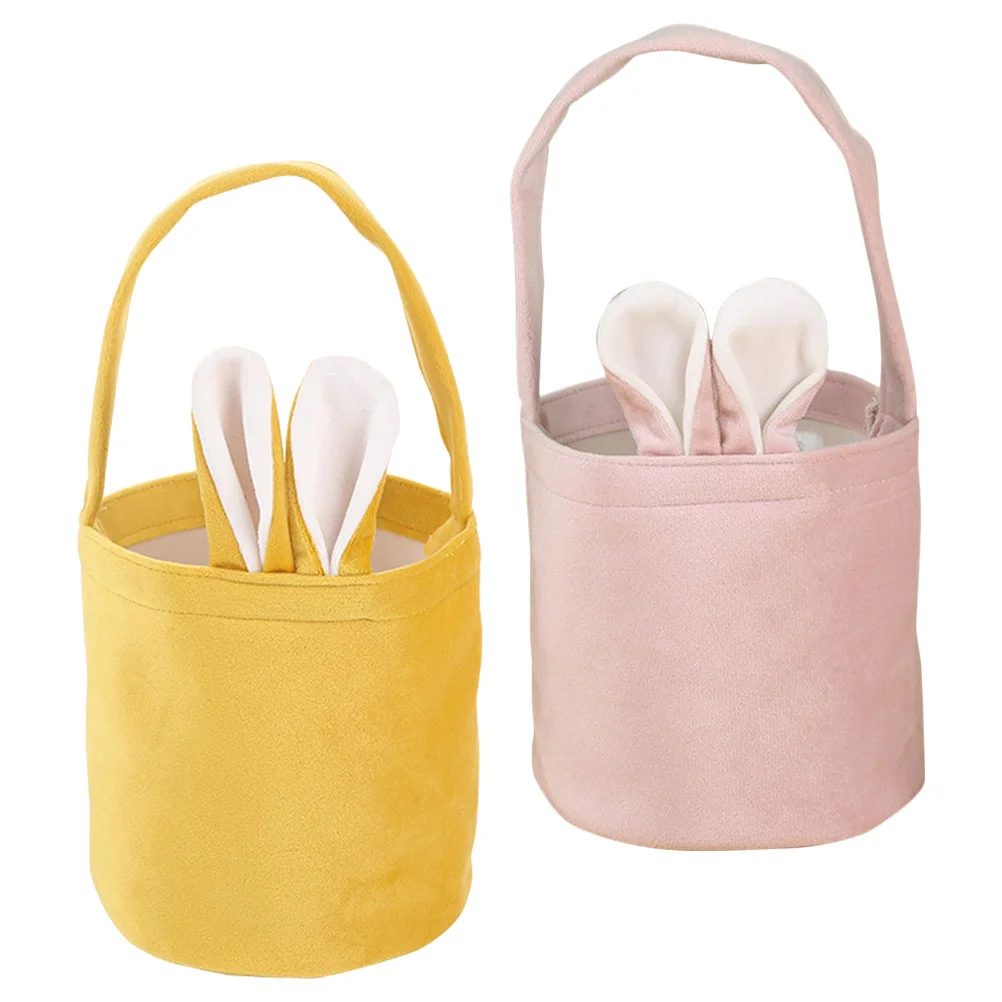 

Easterbunny Candy Giftparty Ear Basket Tote Supplies Favor Bucket Basketsegg Rabbit Treat Goodie Storage Cookies Wrap Canvas